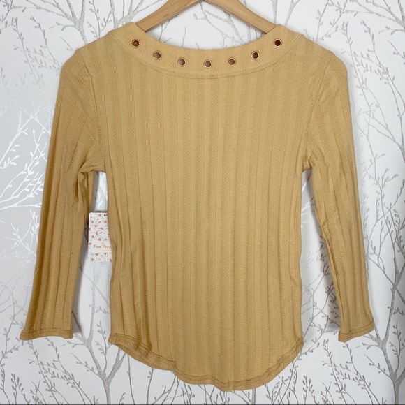 FREE PEOPLE Ice Cold Sun Fade Henley Lace Corset V-neck Top NWT XS - Picture 6 of 11